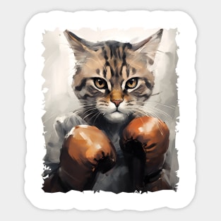 Cat Boxing Sticker